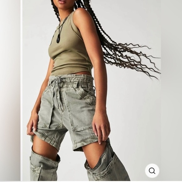 Free People Pants - Free People Wind Drift Convertible Pants Utility Shorts Zipper, Ivy League NWT